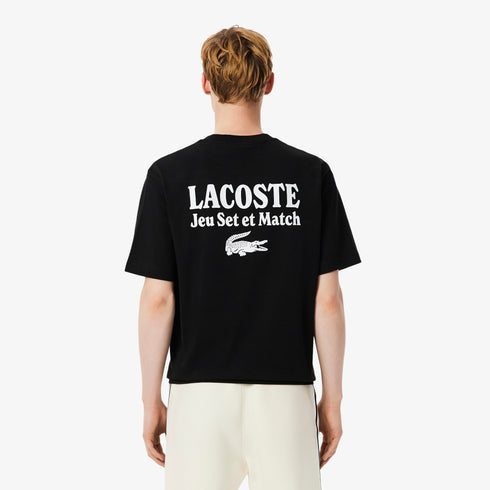 LACOSTE Loose Fit Heavy Jersey Printed T-Shirt Mens Apparel